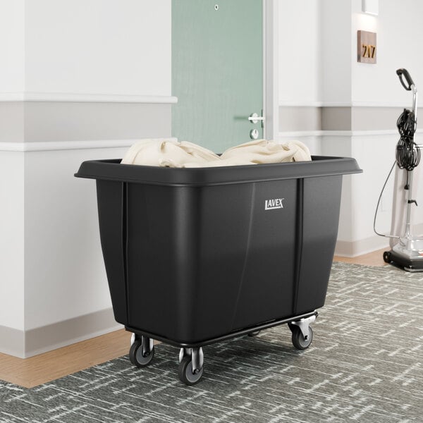 Lavex 8 Cubic Foot Black Cube Truck (500 lb. Capacity)