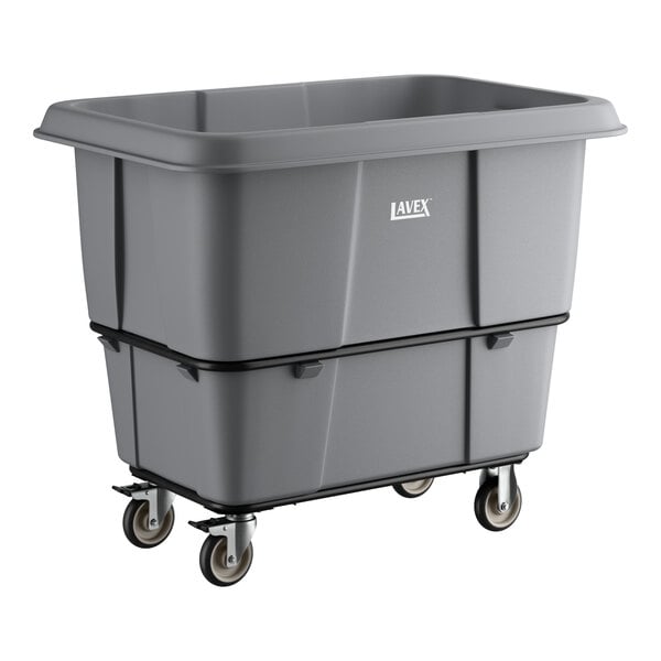 Lavex 16 Cubic Foot Gray Leakproof Cube Truck (1000 lb. Capacity)