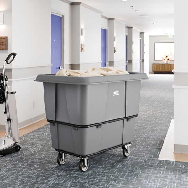 Lavex 16 Cubic Foot Gray Leakproof Cube Truck (1000 lb. Capacity)