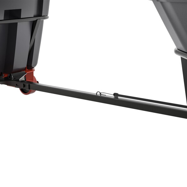 A black Suncast tilt truck tow rack with a red handle.