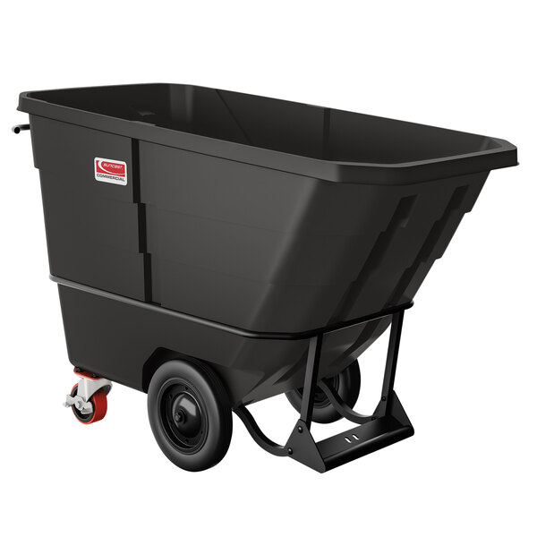 Suncast RMTTHD100D 1 Cubic Yard Black Heavy-Duty Tilt Truck / Trash ...