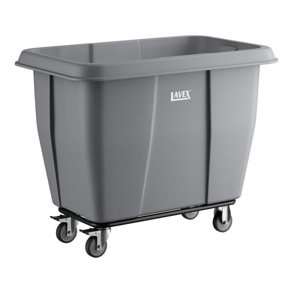 Lavex 12 Cubic Foot Gray Cube Truck (600 lb. Capacity)