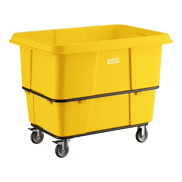 Lavex 20 Cubic Foot Yellow Cube Truck (1200 lb. Capacity)