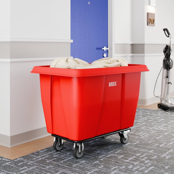 Lavex 8 Cubic Foot Red Cube Truck (500 lb. Capacity)