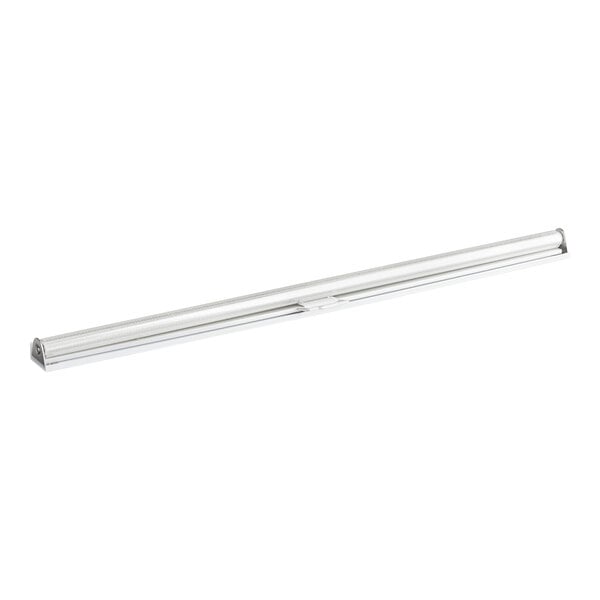 A long, narrow metallic or plastic bar with a slight curve, photographed against a white background.