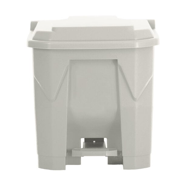 Lavex Janitorial 32 Qt 8 Gallon White Step On Trash Can