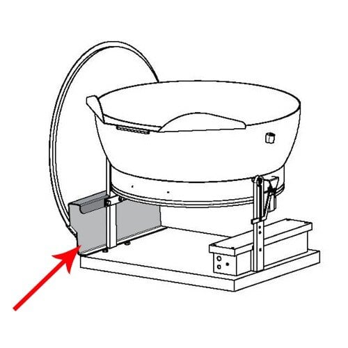 A drawing of a Cleveland Countertop Tilt Skillet Lift-Off Cover Holder.