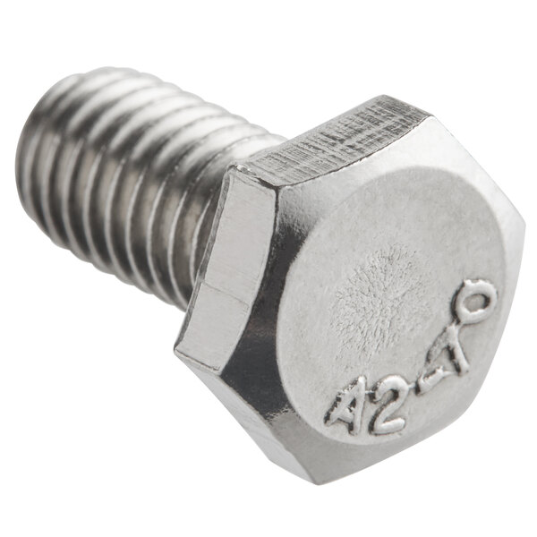 A close-up of a Backyard Pro hexagon head bolt.
