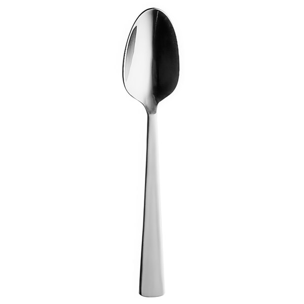 A Hepp by Bauscher Royal stainless steel coffee spoon with a black handle.