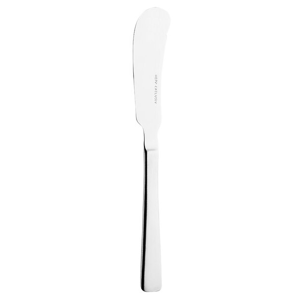 A stainless steel butter knife.