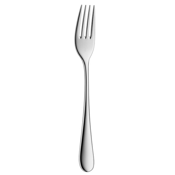 A close-up of a WMF by BauscherHepp Signum stainless steel table fork with a silver handle.