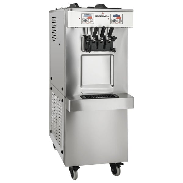 Spaceman 6250-C Soft Serve Floor Model Ice Cream Machine with 2 Hoppers and  3 Dispensers - 208-230V