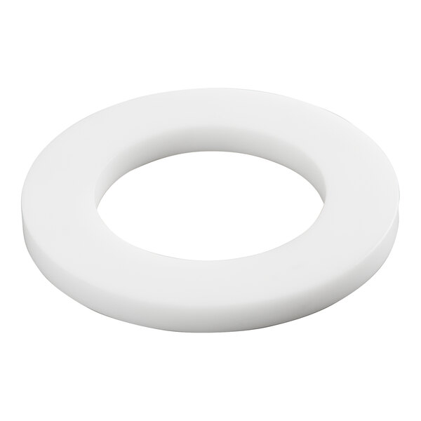A white circle with a hole in it.