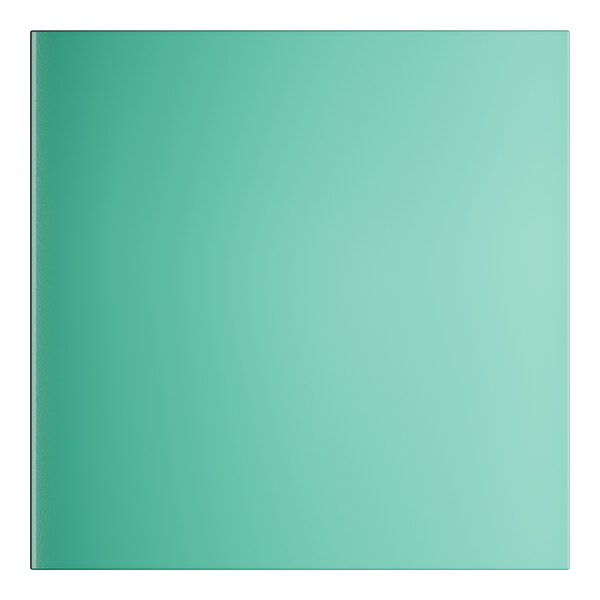 A close-up of a blue square table top with a white border.