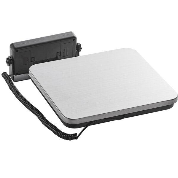 A white rectangular Galaxy RS220LP digital receiving scale with a black cord.