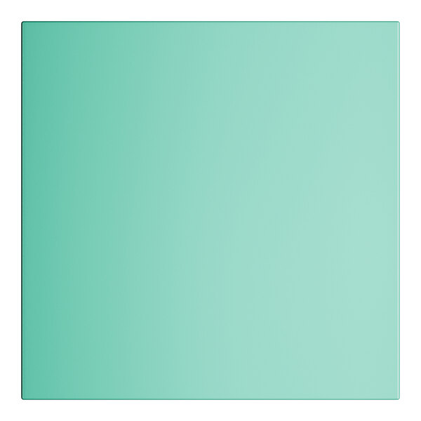 A square aquamarine table top.