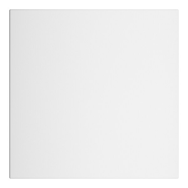 A close-up of a white square Lancaster Table & Seating outdoor table top.