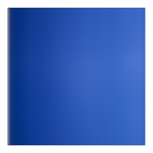 A blue square Lancaster Table & Seating outdoor table with white border.