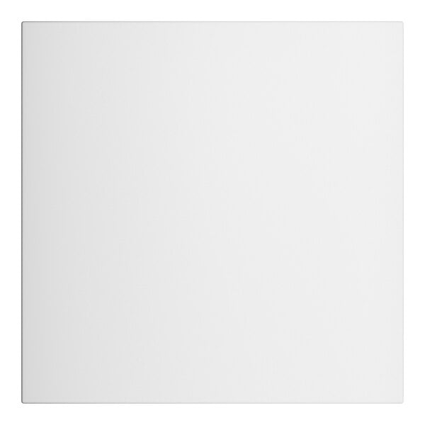 A white square Lancaster Table & Seating outdoor table top with a black border.