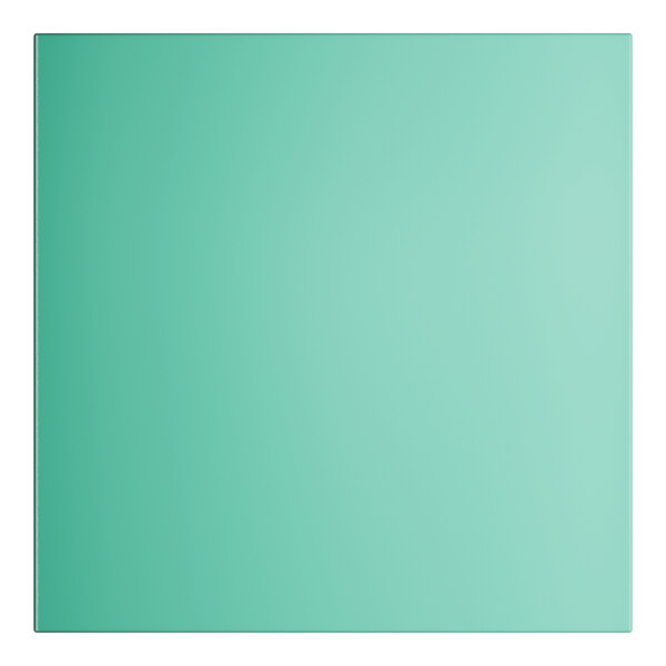 A close-up of a square aquamarine surface with a white border.