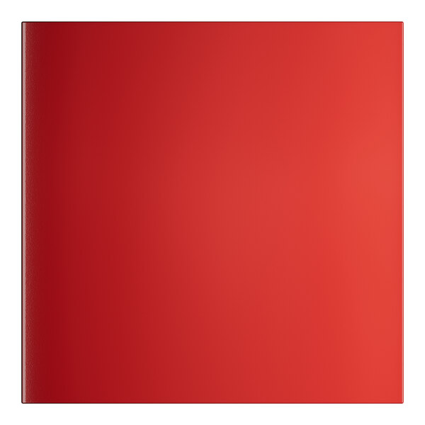 A red rectangular table with a white border.