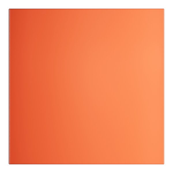 A square orange Lancaster Table & Seating outdoor table top.