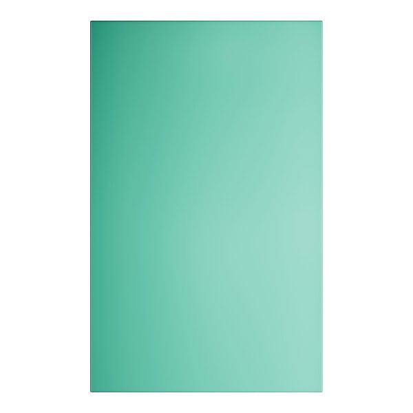 A white rectangular table with a blue top.