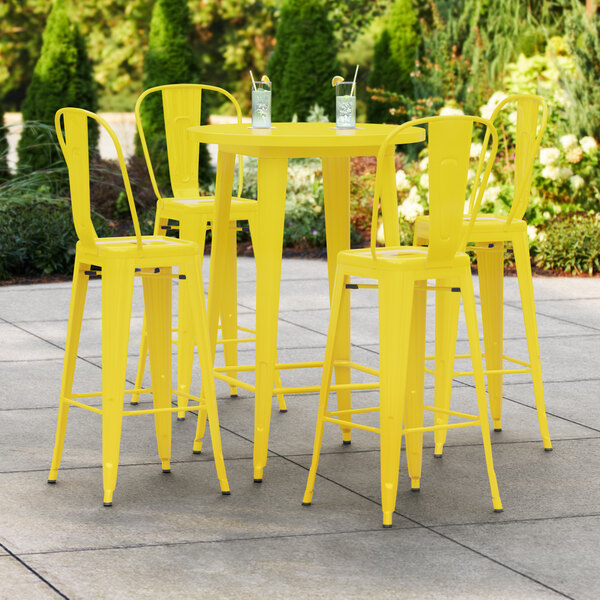 Yellow discount metal stools