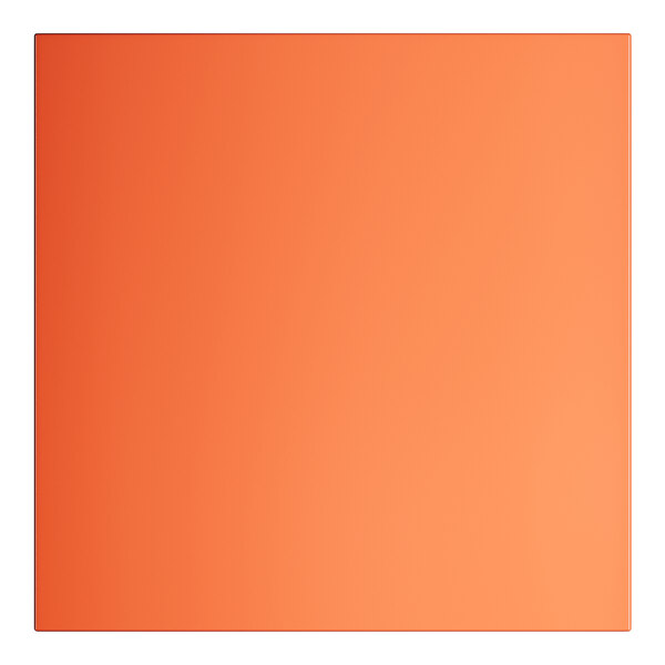 A square orange Lancaster Table & Seating outdoor table.