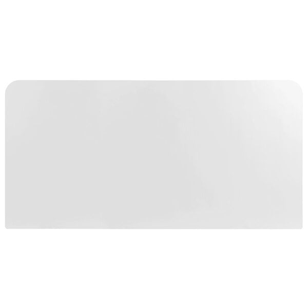 A clear rectangular Boss NP07 plexiglass sneeze guard.