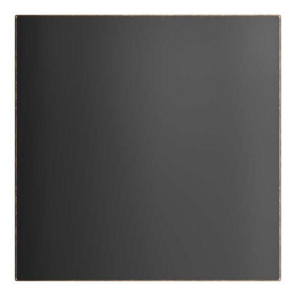 A black rectangular object with a white border.