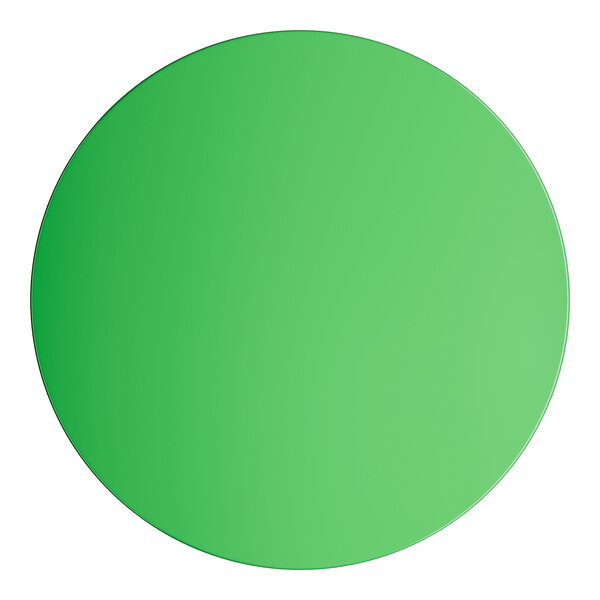 A jade green round table with a white background.