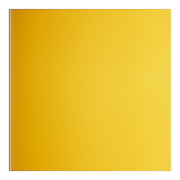 A citrine yellow square table with a white border.