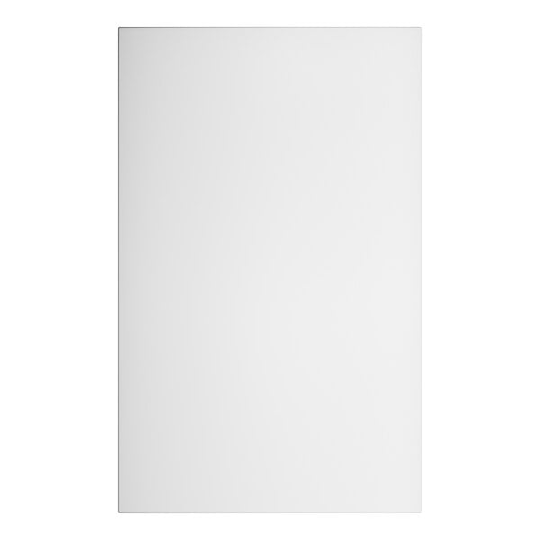 A white rectangular table with a black border.