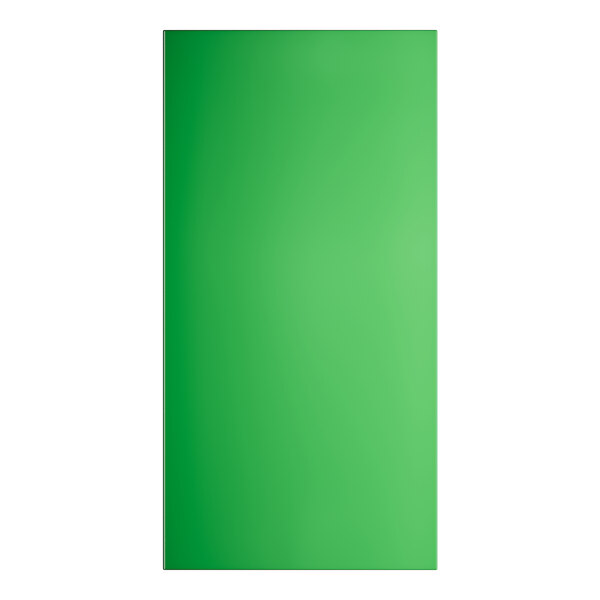 A green rectangular table with a white border and 6 armchairs.