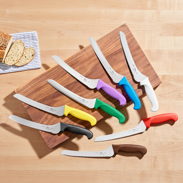 Choice 9" Offset Serrated Edge Bread Knife with Red Handle