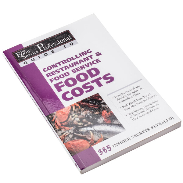 A white book cover with text reading "Controlling Restaurant & Food Service Food Costs"