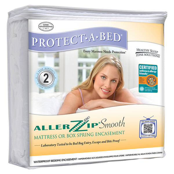 A package of Protect-A-Bed AllerZip Smooth Queen Size Mattress Encasements.