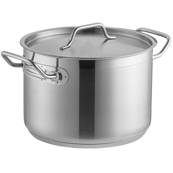 Vigor SS1 Series 2 Qt. Stainless Steel Saucier Pan with Aluminum-Clad  Bottom and Cover