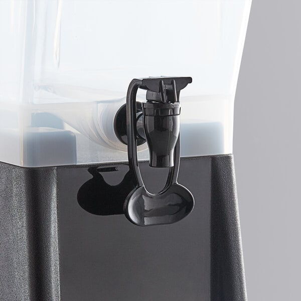 A black plastic Choice beverage dispenser with a handle.