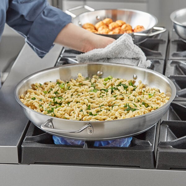 Vigor SS1 Series 15 Stainless Steel Fry Pan with Aluminum-Clad