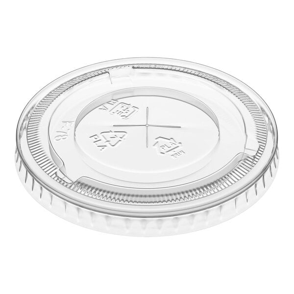 EcoChoice 10 oz. PLA Compostable Plastic Cold Cup Lid with Straw Slot - 1,000/Case