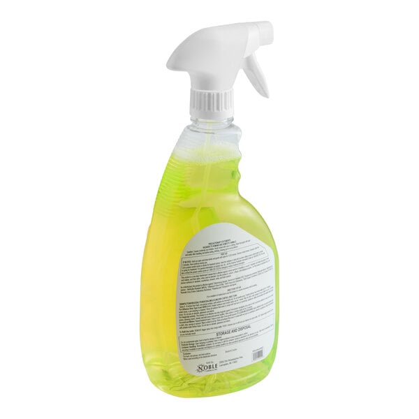Noble 1 Qt. / 32 oz. Lemon Lance Ready-to-Use Disinfectant & Detergent Cleaner - 12/Case