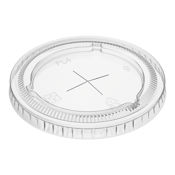 EcoChoice 7 oz. PLA Compostable Plastic Cold Cup Lid with Straw Slot - 50/Pack