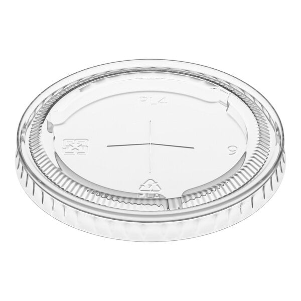 EcoChoice 7 oz. PLA Compostable Plastic Cold Cup Lid with Straw Slot - 50/Pack