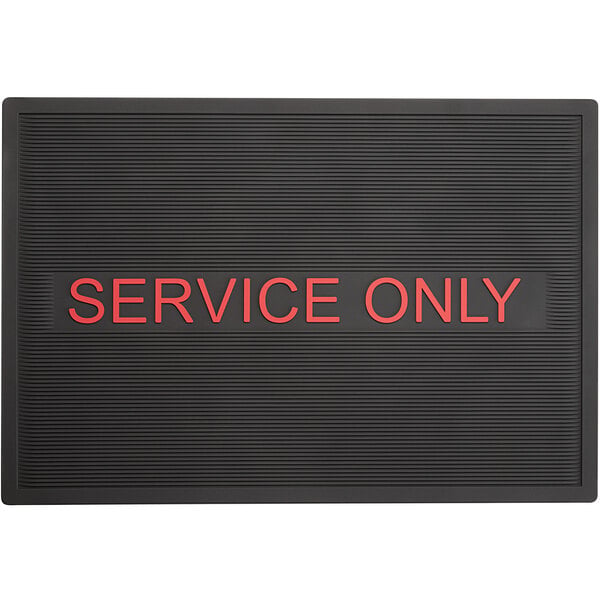 Prominent trog schrijven Choice 12" x 18" Black and Red Service Only Bar Mat