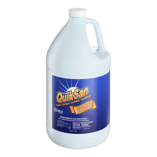 Noble Chemical 1 Gallon / 128 oz. QuikSan Food Contact Ready-to-Use Surface Sanitizer Refill - 4/Case