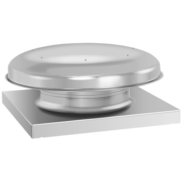 A silver round NAKS Direct Drive Downblast Supply Fan.