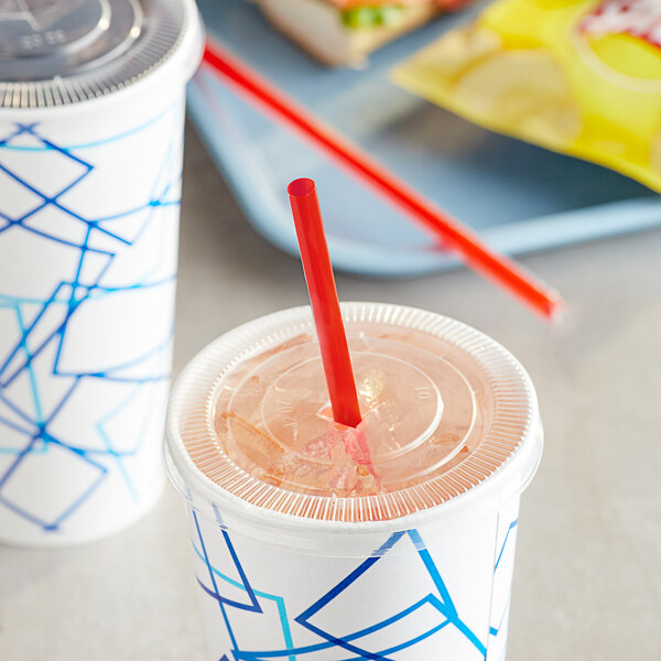 Vital Solutions 10.25" Jumbo Straws – Red, Individually Wrapped, 500 Count