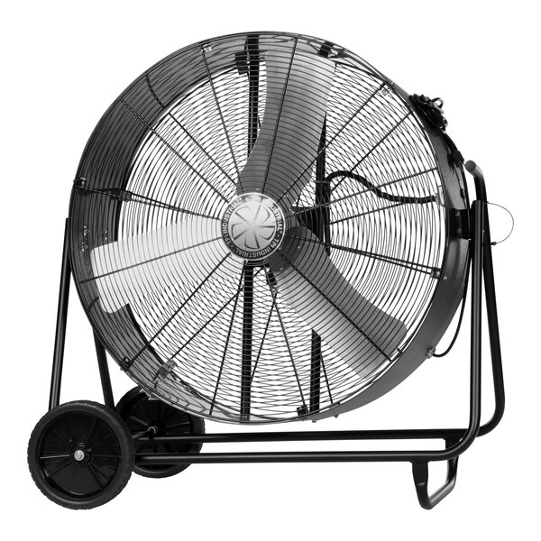 A TPI industrial drum fan on a cart.